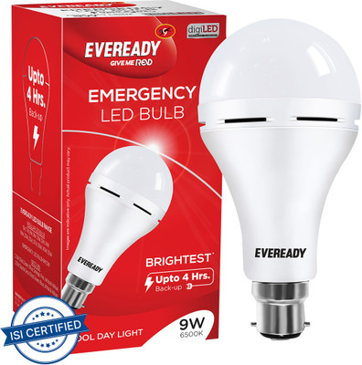 EVEREADY 9W Inverter Bulb 4 Hrs Bulb Emergency Light  (White) For Rs. 299 @ 46 %