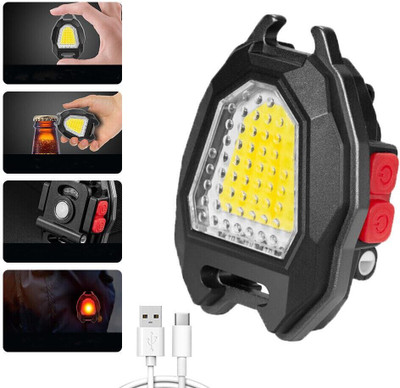DEGNO Keychain light with lighter 7 light modes LED flaslight Bottle Opener COB Light 6 hrs Torch Emergency Light(Black)