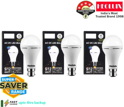heoluix 12 W Inverter Standard B22 Inverter Bulb(White, Pack of 3)
