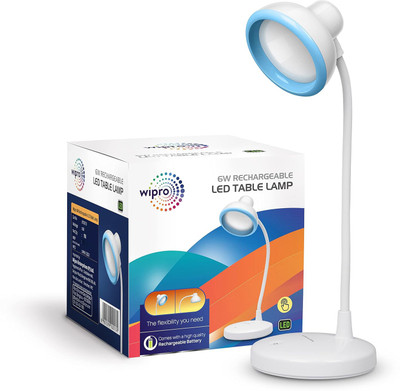 Wipro 6W Re-chargeable LED Table Lamp 4 hrs Lantern Emergency Light(White)