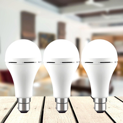 Clairbell Emergency 12W Inverter LED Bulb with 2000mAh Rechargeable Battery Pack of 3 N432 4 hrs Bulb Emergency Light(White)