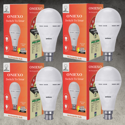 ONIEXO Rechargeable 12W LED Emergency Light Bulb for Power Outages-0A14 4 hrs Bulb Emergency Light(White)