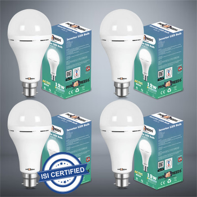 Pick Ur Needs Rechargeable 9W Inverter LED AC/DC Bulb For Home Emergency Light, Self-Charging 4 hrs Bulb Emergency Light(Pack of 4)