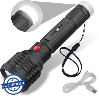 Pick Ur Needs Rechargeable Long Range Torch Super Bright Light For Widely Used 6 hrs Torch Emergency Light(Black)