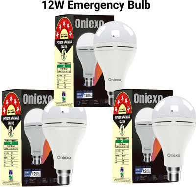 ONIEXO Rechargeable Emergency Light Pack of 3 – Compact & Handy 4 hrs Bulb Emergency Light(White)