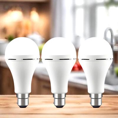 GUGGU Emergency 12W Inverter LED Bulb with 2000mAh Rechargeable Battery Pack of 3 O237 4 hrs Bulb Emergency Light(White)