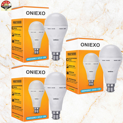 ONIEXO 12W LED Bulb with Built-in Emergency Power Backup-D19 4 hrs Bulb Emergency Light(White)