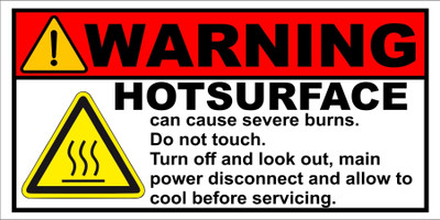 voorkoms Warning Hot Surface Sign Board Multicolor Sunboard 8x4 Inch Emergency Sign