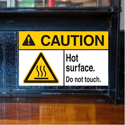 SRKAVTRADERS CAUTION, HOT SURFACE Emergency Sign(Reflective Sign)