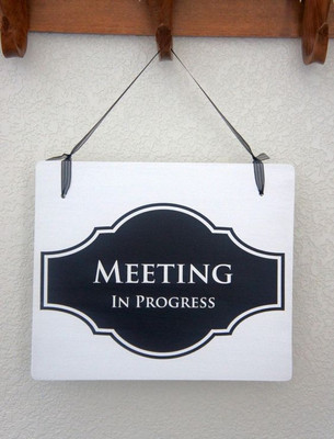 STONE X MEETING IN PROGRESS Emergency Sign