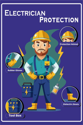 Ordershock Electrician Protection Sun Board For Electrician Company, 12x18 Inches Emergency Sign
