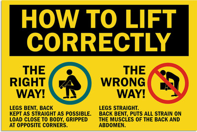 Ritwika's How To Lift Correctly Emergency Sign