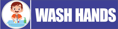 Ordershock Wash Hand Sing Board For Schools, Hospitals And Hostels 8x2 Inches Emergency Sign