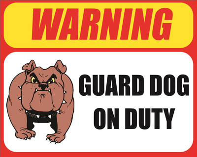 RKDECOR Beware of The Dog Safety Warning Sign Board For Home office (Size 10x8 Inch) D27 Emergency Sign