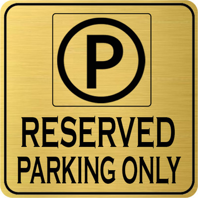 Klowage RESERVED PARKING ONLY Square Gold & Black Acrylic Engraving Emergency Sign Emergency Sign(Reflective Sign)
