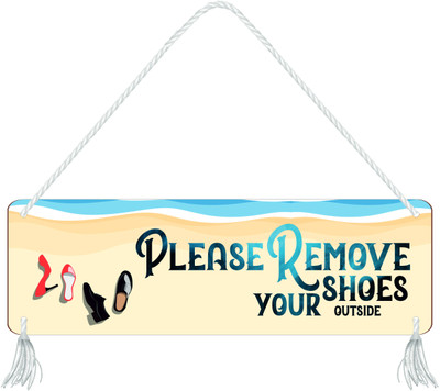 Blue Finch Please Remove Your Shoes Outside Emergency Sign