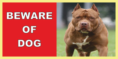 SANAPRINTS BEWARE OF DOG Emergency Sign