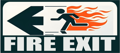 komstec Fire Exit Sign Board Emergency Situations Safety Board With 8 X 3.5 Inches Emergency Sign