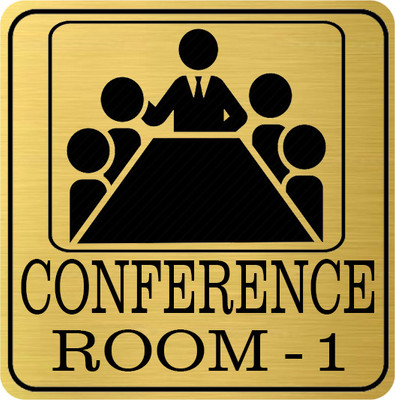 Klowage Conference Room-1 High Grate Gold Colour Acrylic Sign Board Emergency Sign(Reflective Sign)