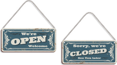 DELWOR We're Open Welcome, Sorry, We're Closed See You Later Emergency Sign