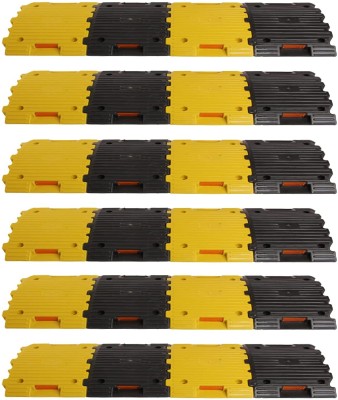 Kunplast Plastic Speed Breaker With Heavy Duty, 6 Mtr, 50MM, 12X Yellow - 12X Black Emergency Sign