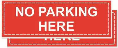 GOODPRINTZONE No Parking Sign Board Print On 5mm Thick Sunboard Size 4X12 Inch Pack Of 2 Pcs Emergency Sign