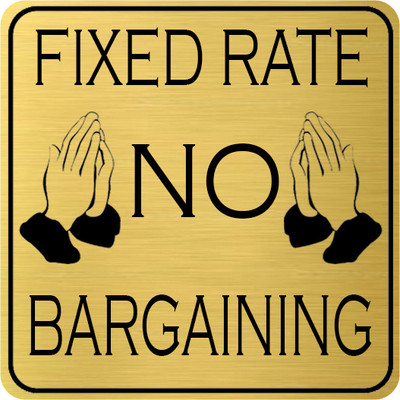 Klowage FIXED RATE NO BARGAINING Square Gold & Black Acrylic Engraving Emergency Sign Emergency Sign(Reflective Sign)
