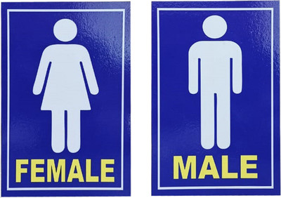 Signved Night Glow Restroom Signage, Pack of 2 Set (Male and Female) Emergency Sign