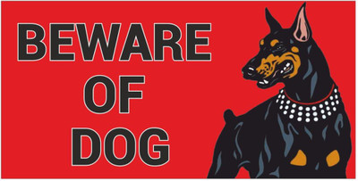 Tatmods Red Bewere of Dog Sign Board 6x12 Inch Security Notice for Home, Office, Shop Emergency Sign