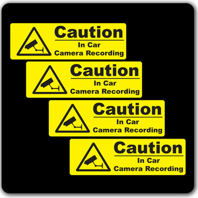 creationNdecore SINFLE CCTV CAMERA STICKER Emergency Sign(Reflective Sign)