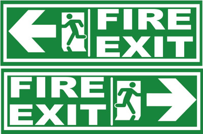 surmul Fire Exit Left And Right Sign Board For School, Colleges,Sunboard 8x2.6 Inch Emergency Sign