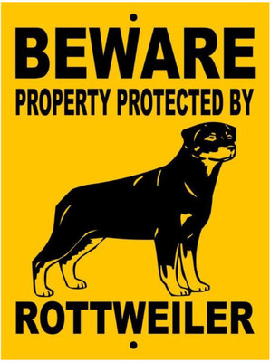 Tatmods Tatmods Beware of Rottweiler Dog Sign Board – 8x6 Inch Emergency Sign