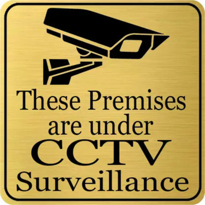 Mojopix CCTV Surveillance Sign Board Print On 5mm Thick– 9x12 inch Sunboard Emergency Sign(Reflective Sign)