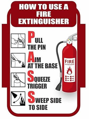 Packgen Packgen How To Use Fire Extinguisher Sign Board For Schools 12x18 Inch Emergency Sign