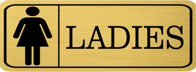 Klowage LADIES High Grate Gold Colour Acrylic Sign Board Emergency Sign(Reflective Sign)