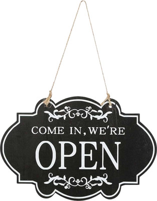 Gold Leaf Open, Close Emergency Sign