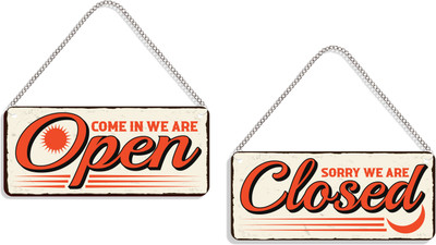 DELWOR Come In We Are Open, Sorry We Are Closed Emergency Sign