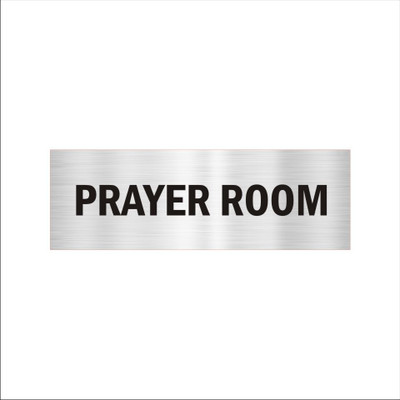 Mindcraftz Prayer Room Acrylic Signboard 12 x 4 inches Medium Size Silver Black Emergency Sign(Reflective Sign)