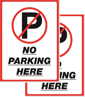 GOODPRINTZONE No Parking Sign Board Print On 5mm Thick Sunoard Size 9X12 Inch Pack Of 2 Pcs Emergency Sign