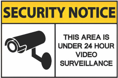 SRKAVTRADERS Security Notice Sign – “24 Hour Video Surveillance Emergency Sign(Reflective Sign)