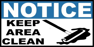 komstec Notice Keep Area Clean Sign Board For School, Colleges, Mall Sunboard 8x4 Inch Emergency Sign