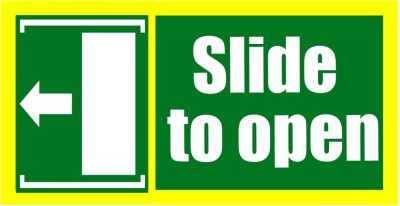 Ordershock Slide To Open Left Sign Board For Office, Hotel, Mall Sunboard 8x4 Inch Emergency Sign