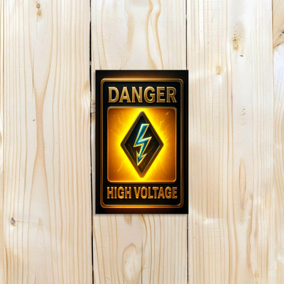 komstec Danger High ORltage Sign Board For Electrical, Meter Boxes & Power Substations Emergency Sign
