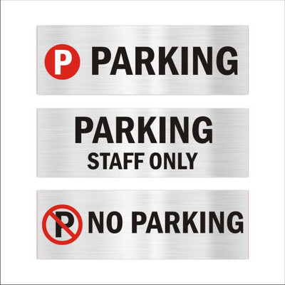 Mindcraftz Parking Parking staff only No Parking Acrylic sign board Emergency Sign(Reflective Sign)