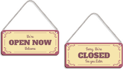 DELWOR We're Open Now Welcome, Sorry, We're Closed See You Later Emergency Sign