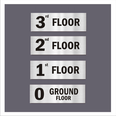 Mindcraftz Three Floor Sign Boards Silver Color Emergency Sign(Reflective Sign)