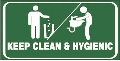 SRKAVTRADERS Keep Clean & Hygienic Emergency Sign(Reflective Sign)