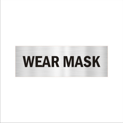 Mindcraftz Wear Mask Acrylic Signboard 12 x 4 inches Medium Size Silver Black Color Emergency Sign(Reflective Sign)