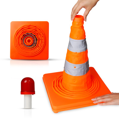Robustt 28 Inches Reflective Foldable Road Collapsible Folding Safety Traffic Cone Emergency Sign(Reflective Sign)