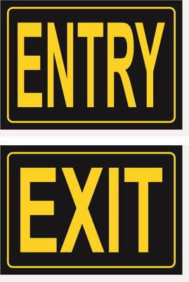 GOODPRINTZONE Door Sign Board For Entry And Exit Size 8.5X11 Inch Pack Of 1 Set Emergency Sign(Reflective Sign)